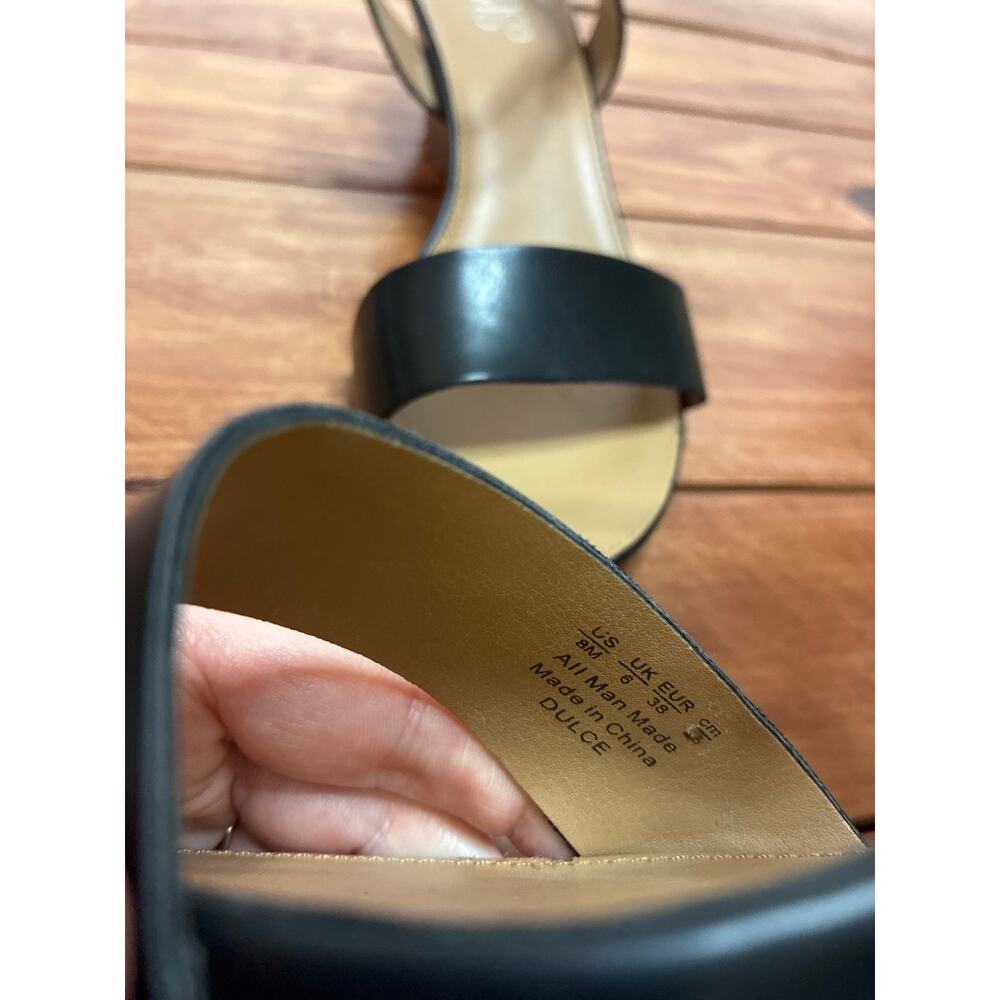 Franco Sarto Dulce Black Wedge Sandal 3” Heel Ankle Strap - Women’s Size 8 - Picture 9 of 9
